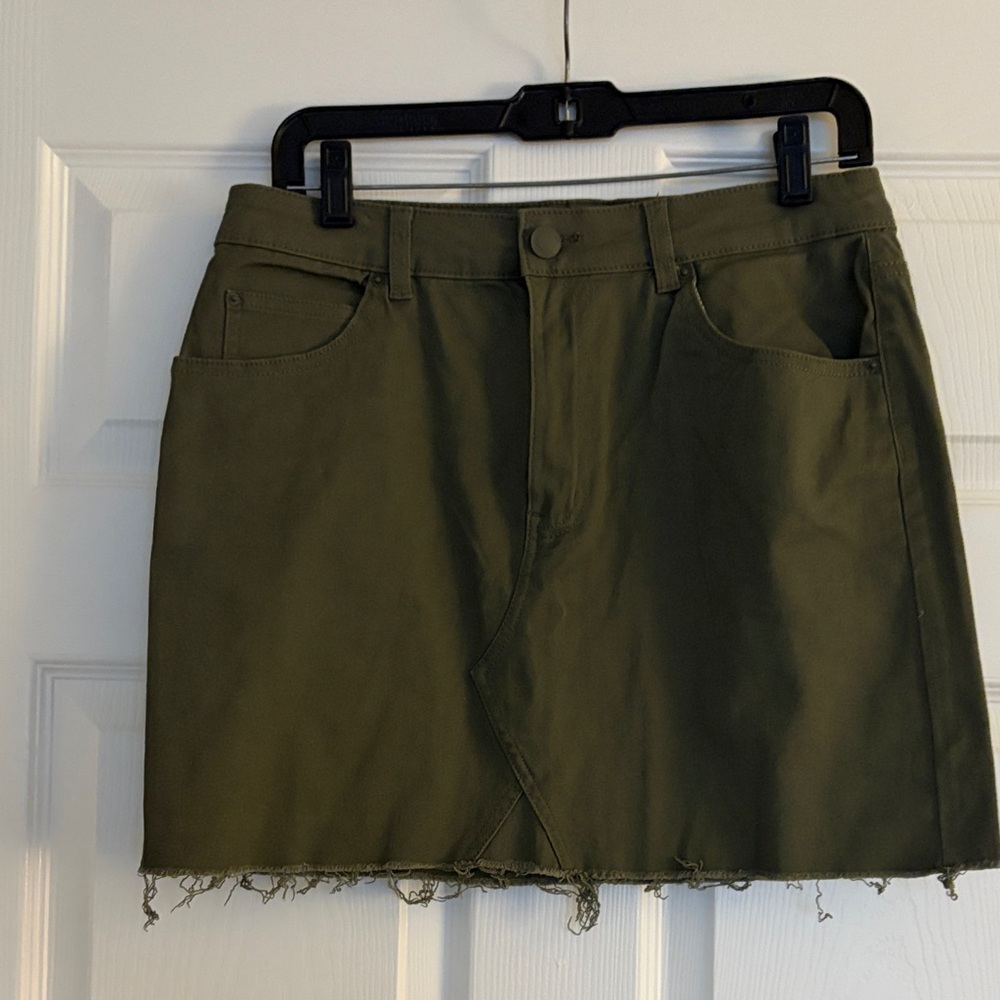 Olive Green Jean Skirt